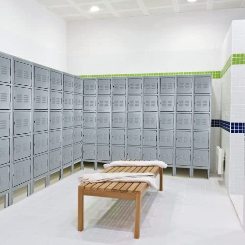 3-Tier Steel Locker 3 Doors Grey K868