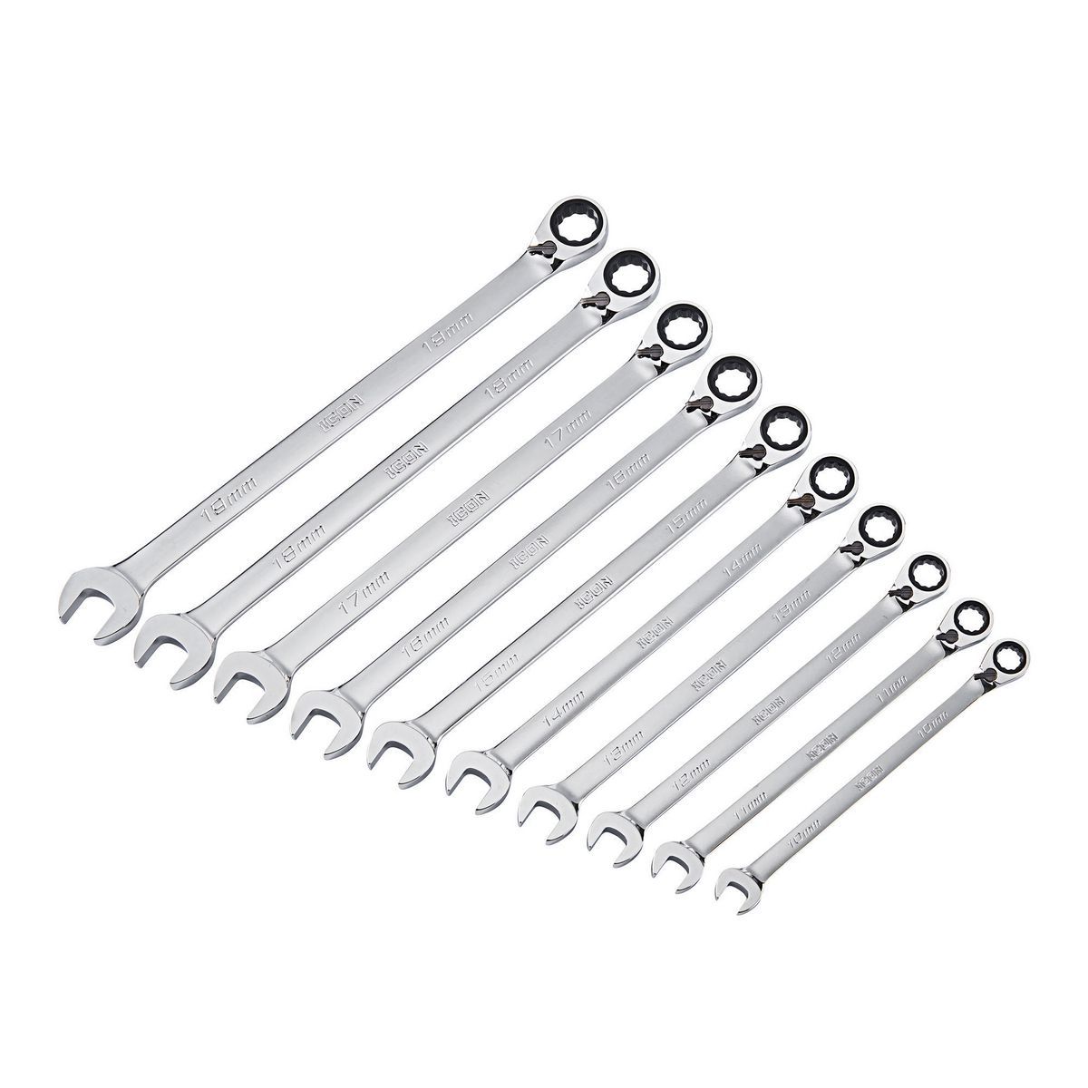 Metric Ratcheting Combination Wrench Set, 10-Piece N619260