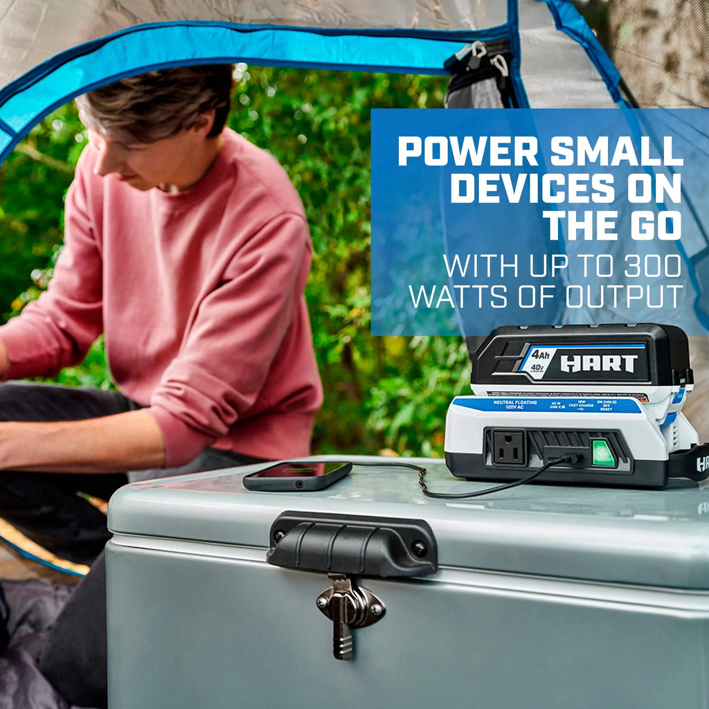 300 Watt Battery Powered Power Source with LED Light and Carry Handle F14650
