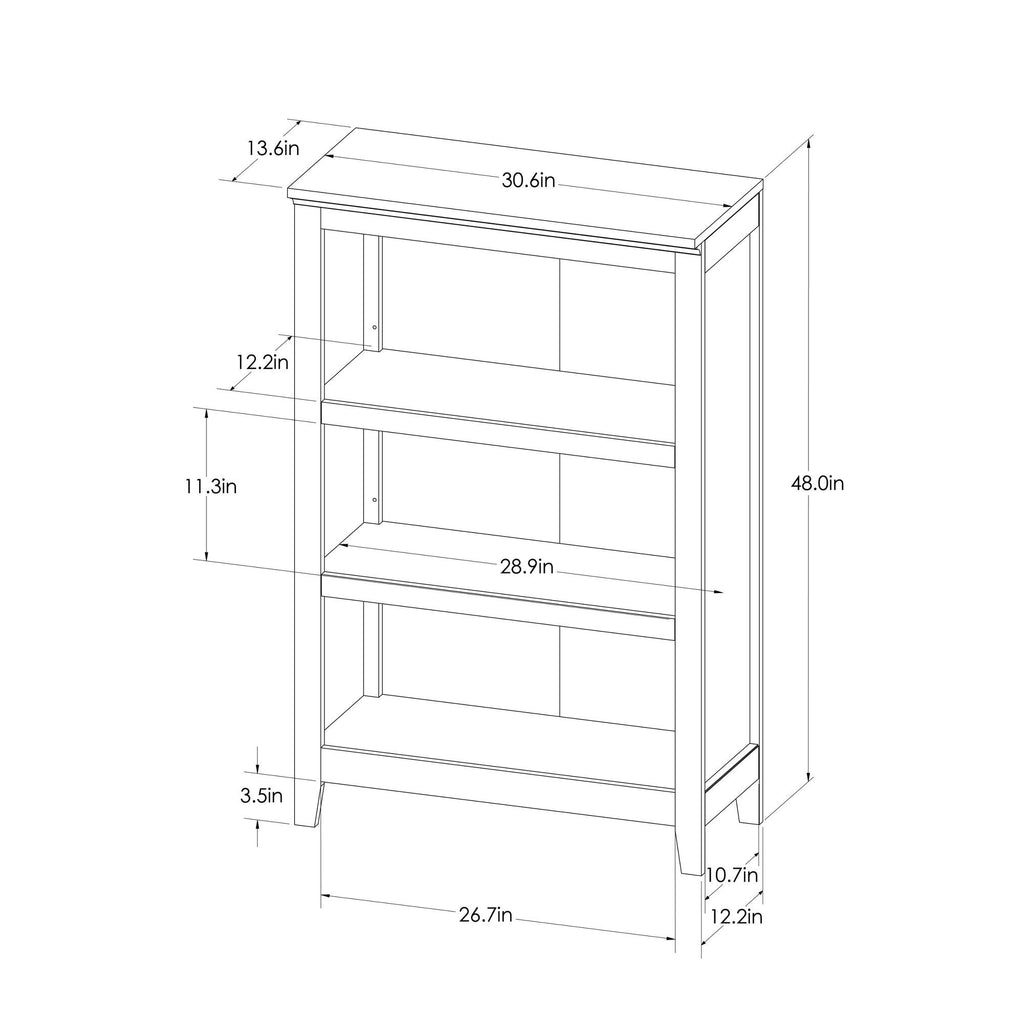 3 Shelf Bookcase, Ebony Z4277
