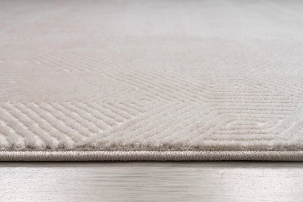 Cream 8x10 Geometric Pattern Indoor Area Rug I56773