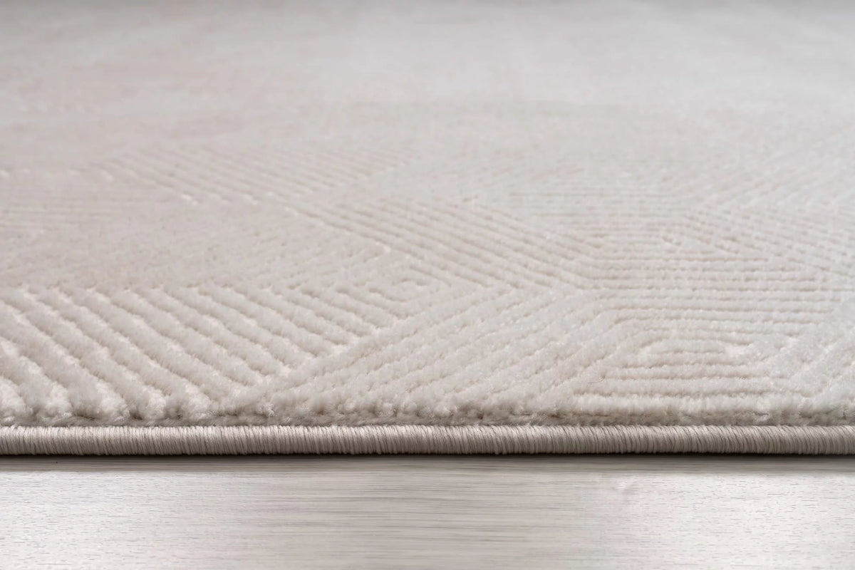 Cream 8x10 Geometric Pattern Indoor Area Rug I56773