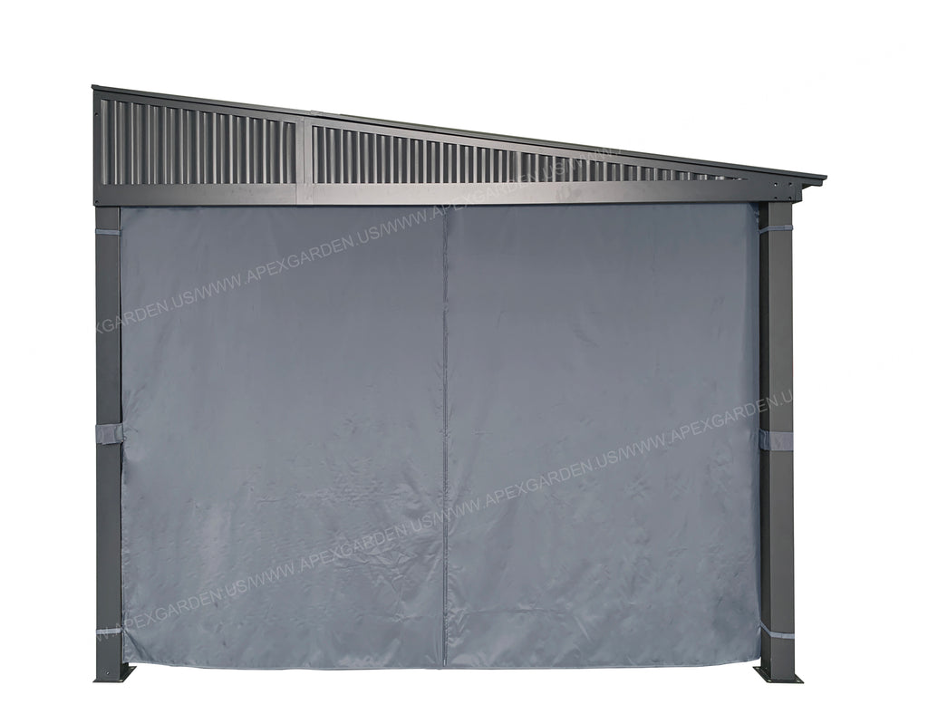 10' x 12' 3-Sided Privacy Curtain Set for Wall-Mounted Sun Shelter N966779