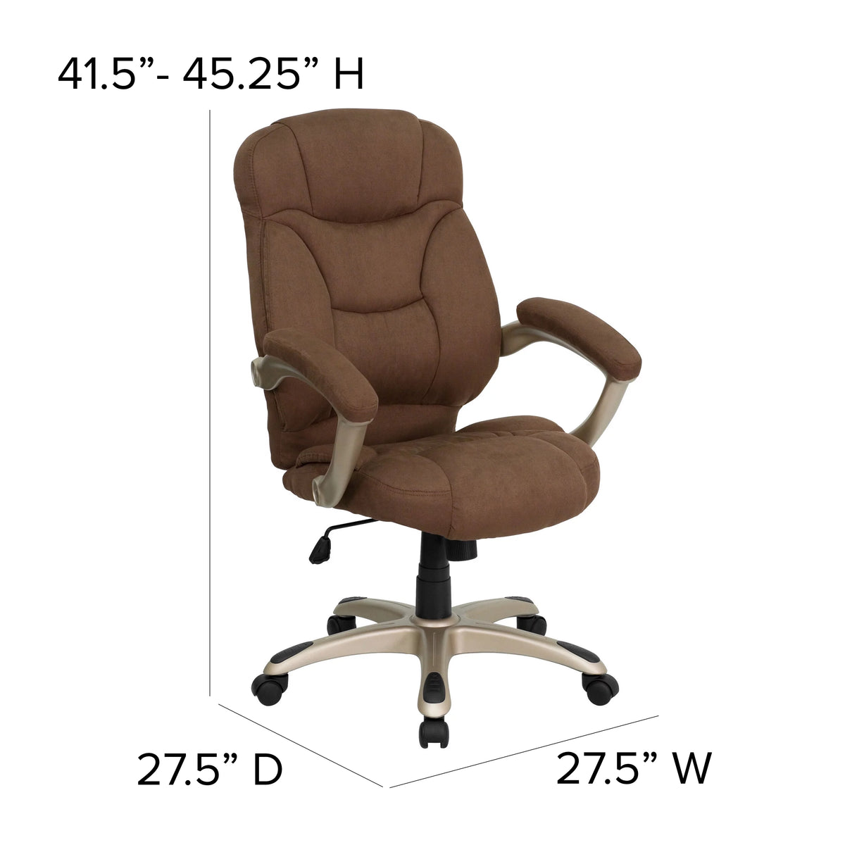 Brown Microfiber Ergonomic Office Chair with Arms G251124