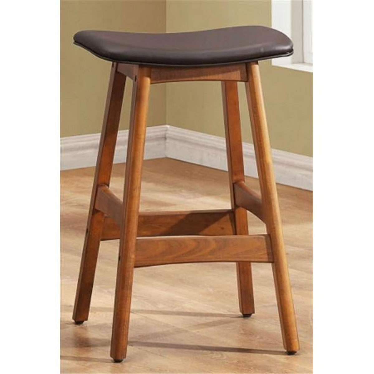 Faux Leather Counter Stool in Brown (Set of 2) P25118