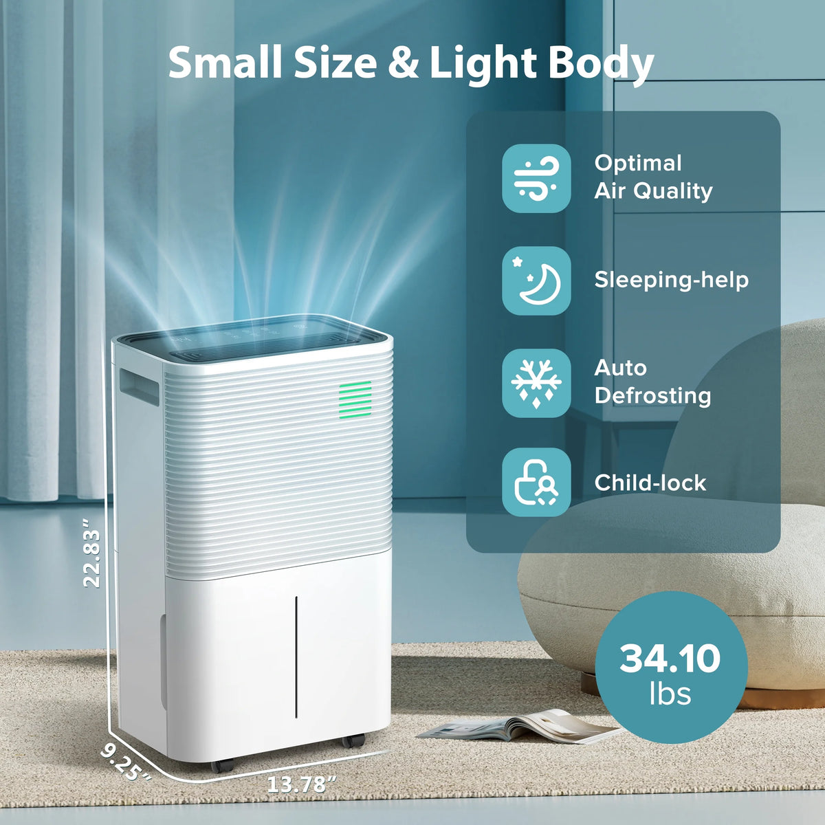45 Pints Dehumidifier with Drain Hose F413