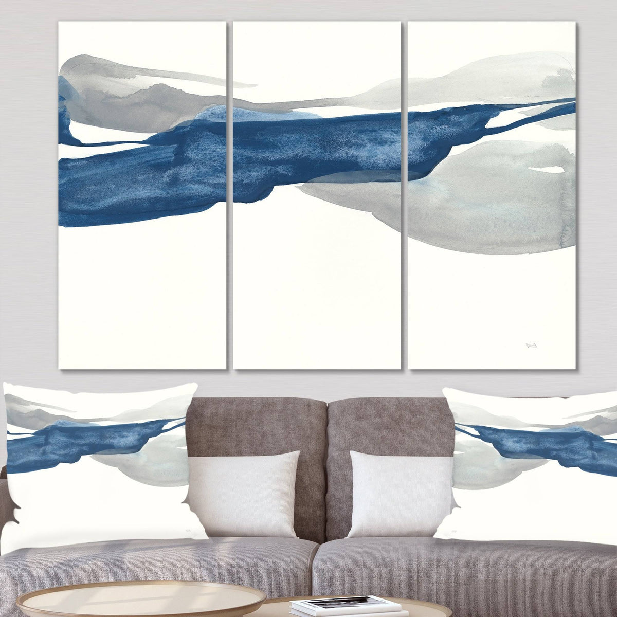 Modern Gallery-Wrapped Canvas - 60 in. Wide x 40 in. High - 3 Panels S190233