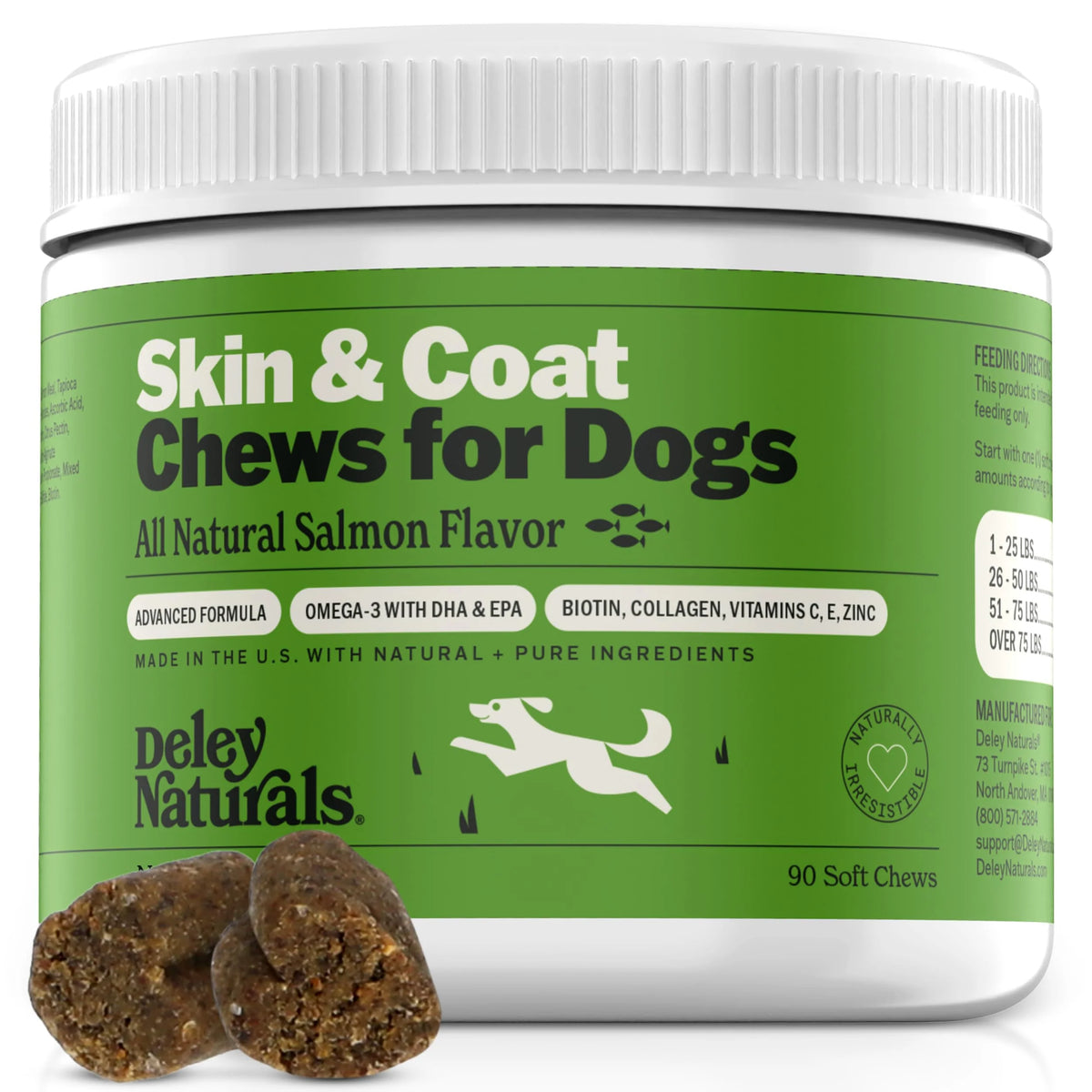 Omega 3 Fish Oil Chews with DHA & EPA, Biotin, Collagen, Salmon Flavor, 90 Chews A563537