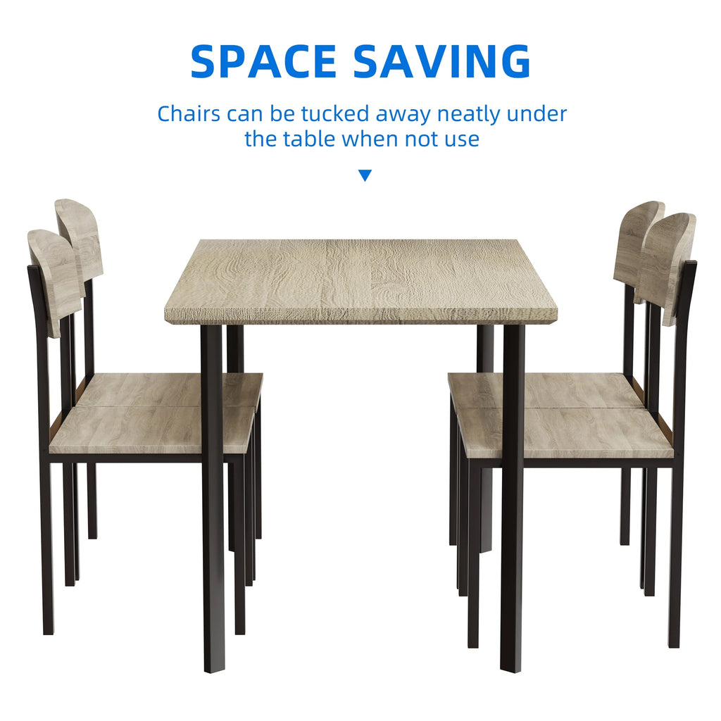 5-Piece Light Brown Dining Table Set D82714