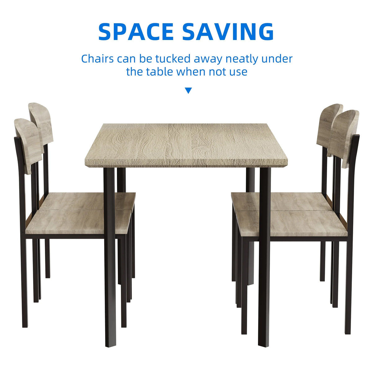 5-Piece Light Brown Dining Table Set D82714