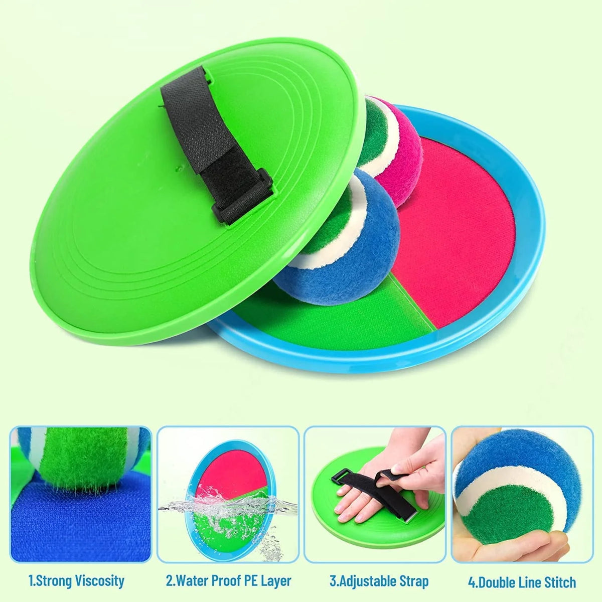 Toss and Catch Ball Set with 4 Rackets, 4 Balls, 2 Bags F96248