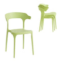 Stackable Plastic Dining Chair Set of 4 Charcoal Gray D5301