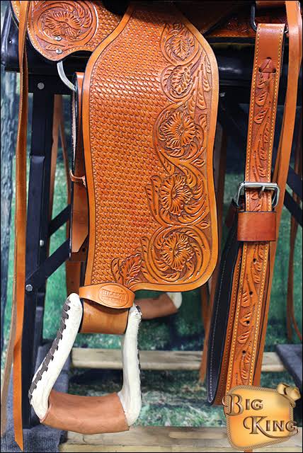 Beige Leather Ranch Roping Saddle K4314