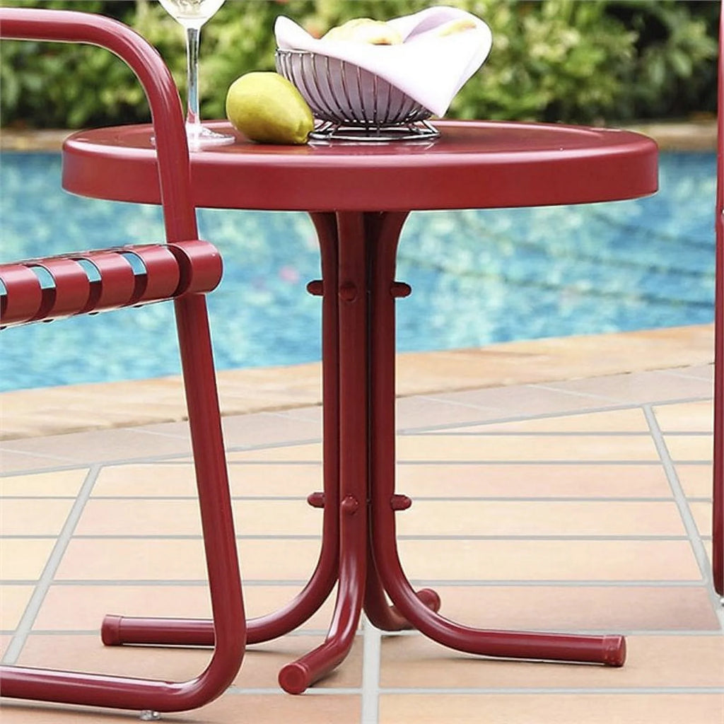 2 Piece Metal Patio End Table Set K9566