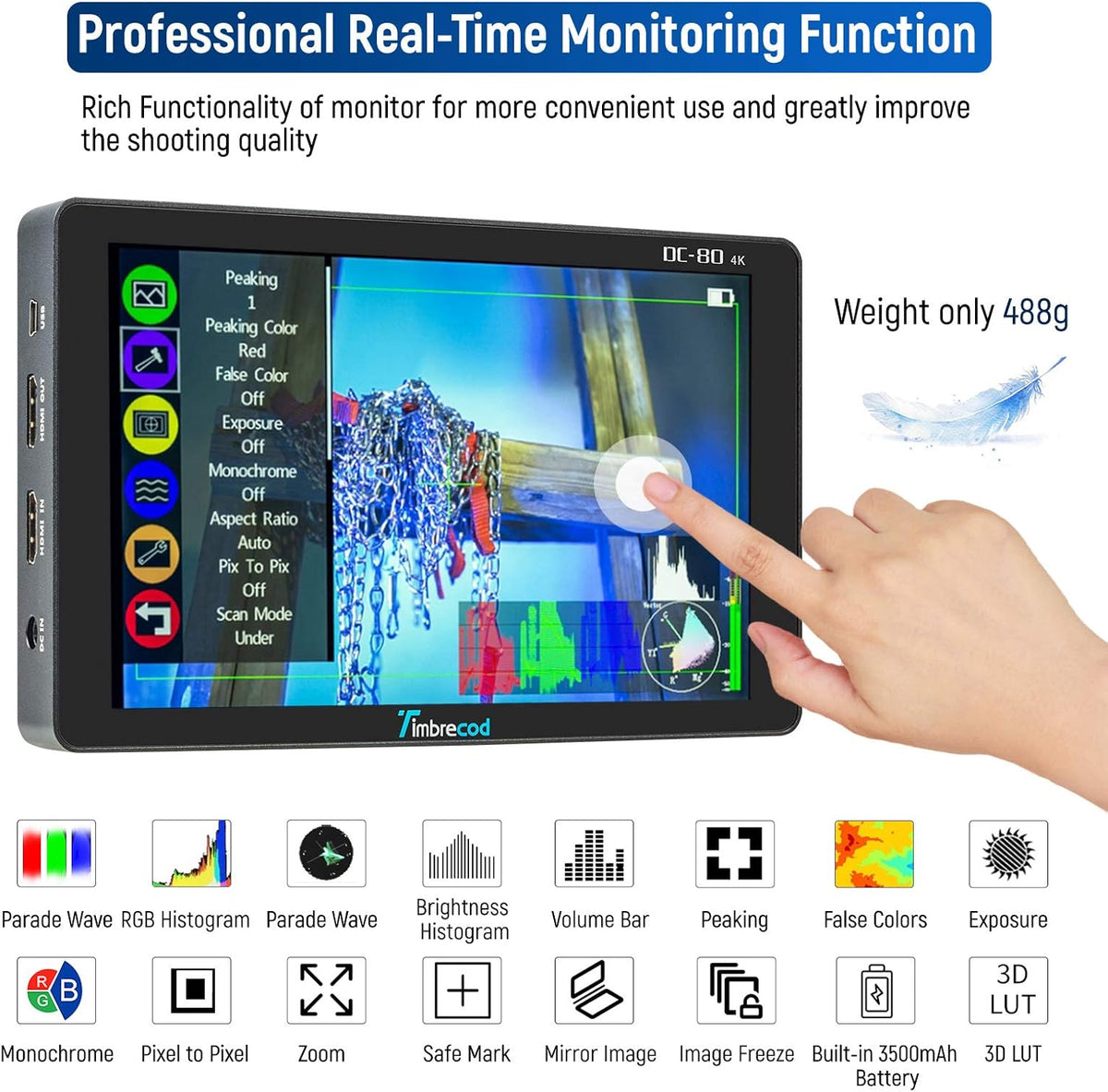 7" Touch Screen Camera Video Monitor O458