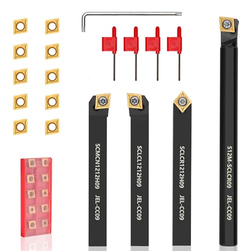 21Pcs 3/8'' 10mm Shank Carbide Turning Tool Set with 14Pcs Inserts H195