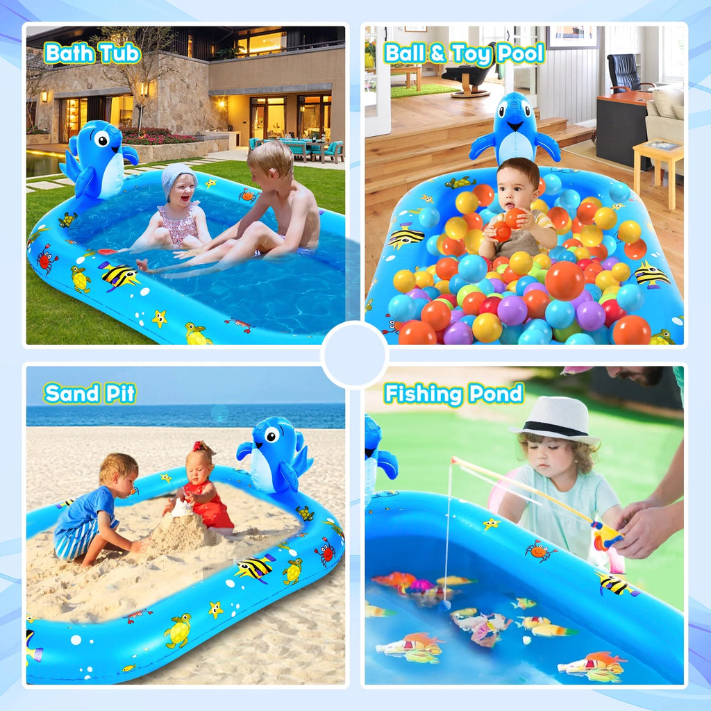 Inflatable Sprinkler Pool 170 * 101cm / 67 * 40in Kiddie Pool O26265