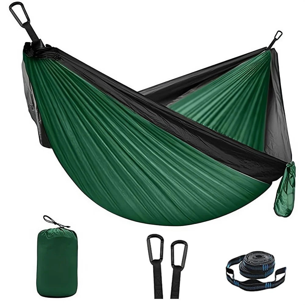 Camping Hammock Double Portable Dark Green X3581