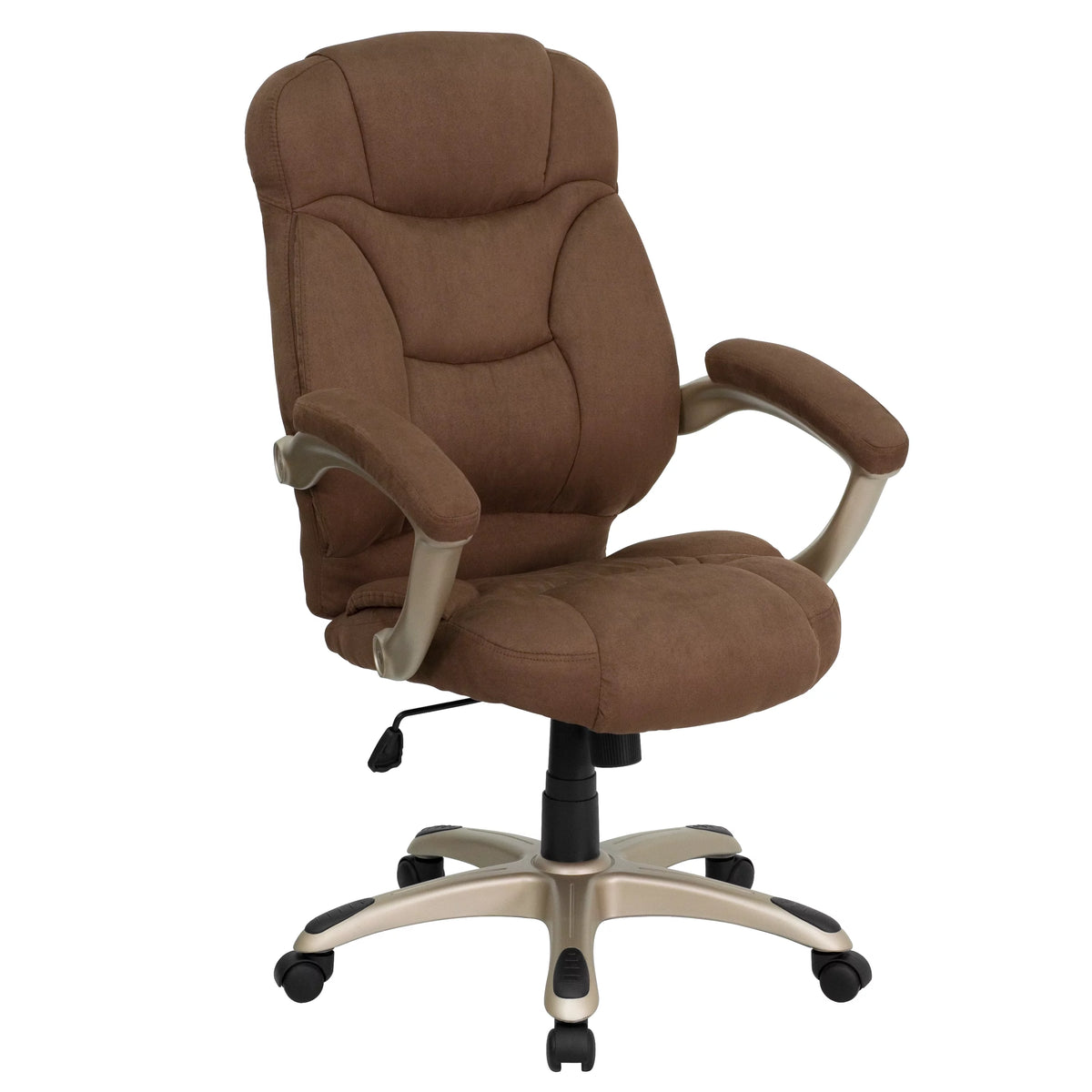 Brown Microfiber Ergonomic Office Chair with Arms G251124