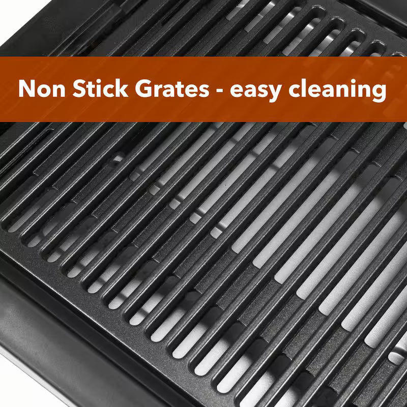 Electric Grill, 14.76 x 9.84 in. Nonstick, Dishwasher Safe, Black I21097