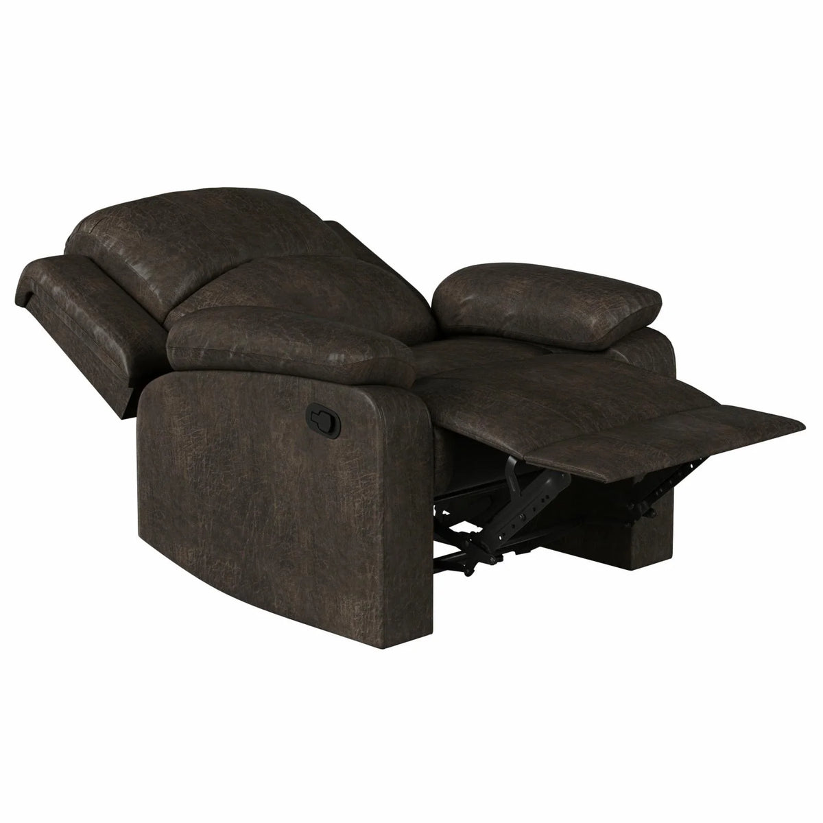 Dark Brown Faux Leather Recliner W42807