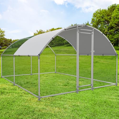 Large Metal Walk-in Chicken Coop with Anti-UV Cover Y915124