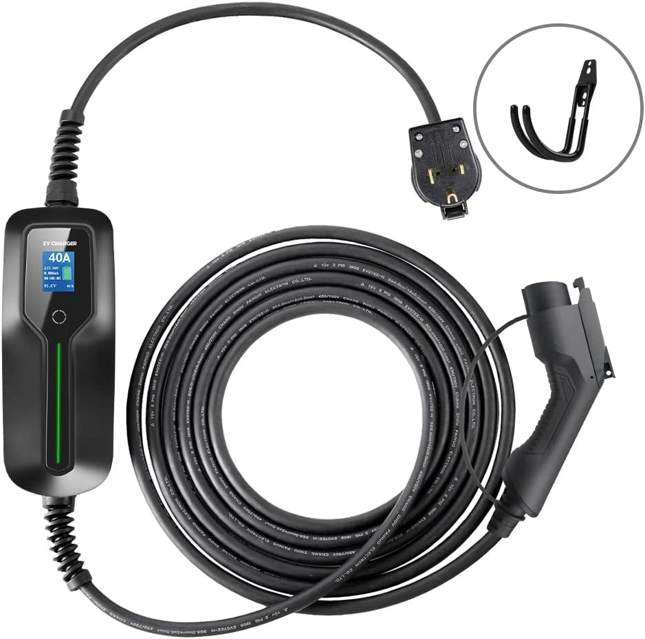 Level 2 EV Charger 40 Amp with NEMA 6-50 Plug 20 feet Cord 240V J1772 Charging Cable P337