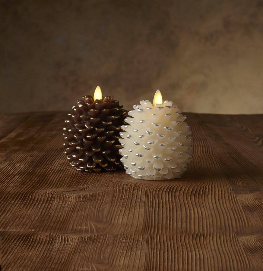 Flameless Pine Cone Candle E5275