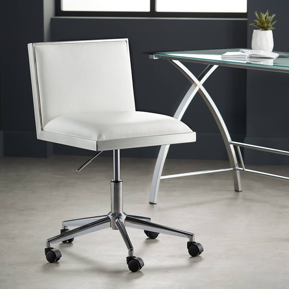 White Adjustable Swivel Office Chair D47031