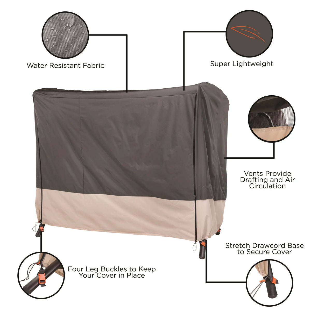 Gray Patio Swing Cover W341