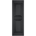 18 in. x 51 in. Exterior Real Wood Raised Panel Shutters Pair Black J82071