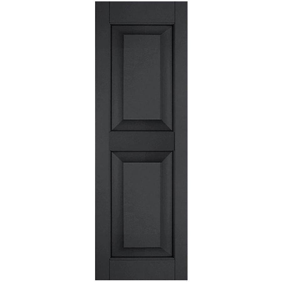 18 in. x 51 in. Exterior Real Wood Raised Panel Shutters Pair Black J82071