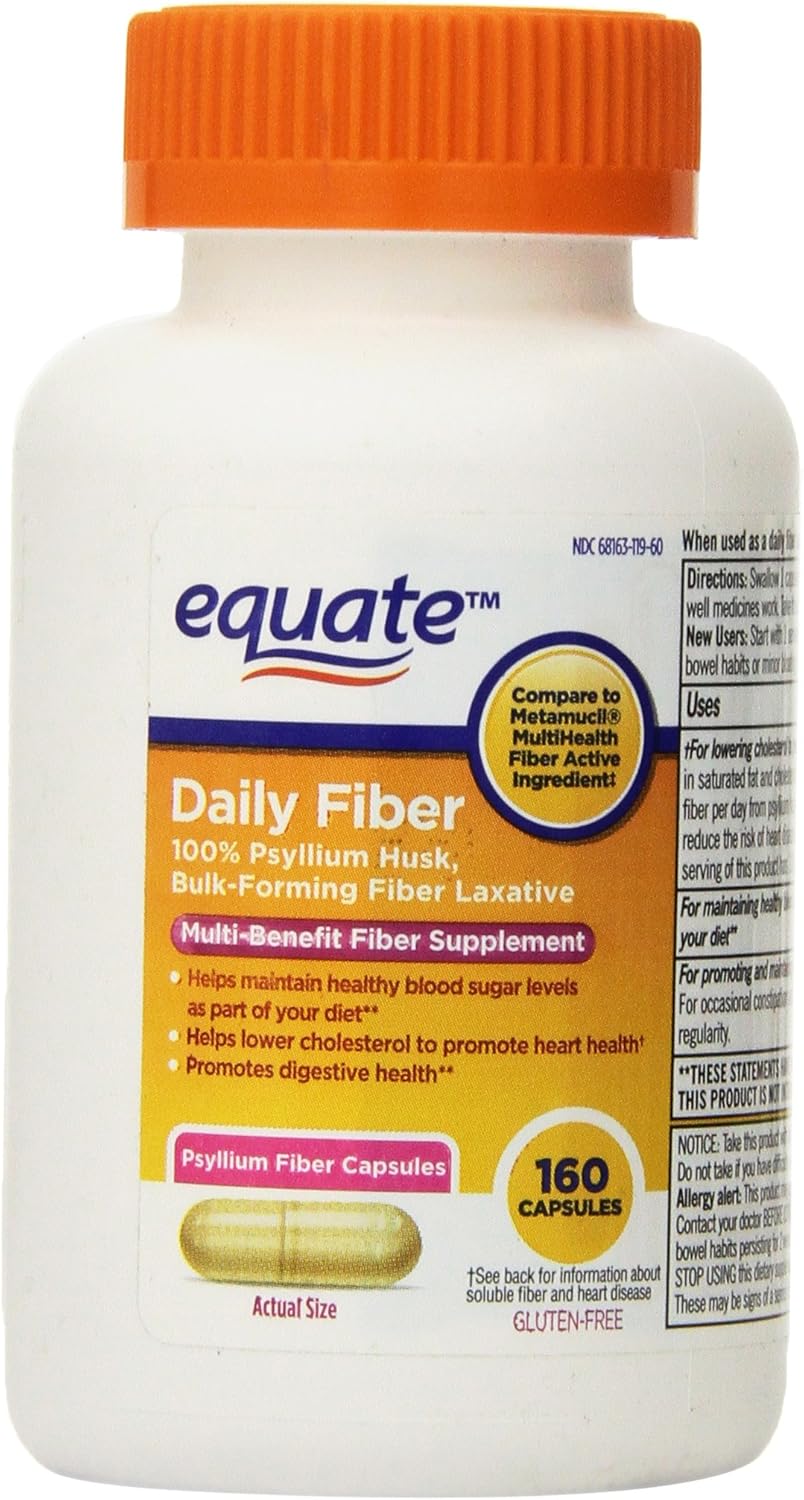 Fiber Supplement Capsules, 160-Count Bottle U869
