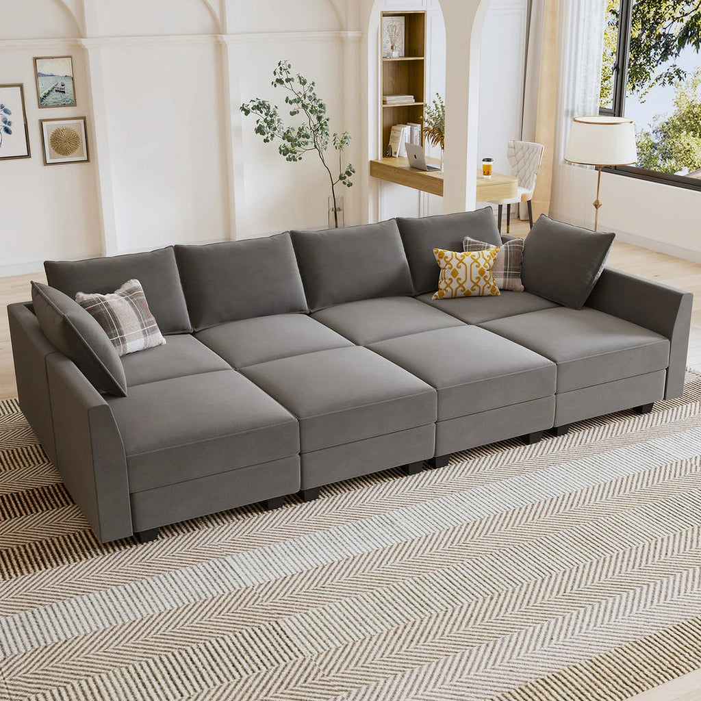 Pearl Grey Convertible Sleeper Sofa with Storage G71966