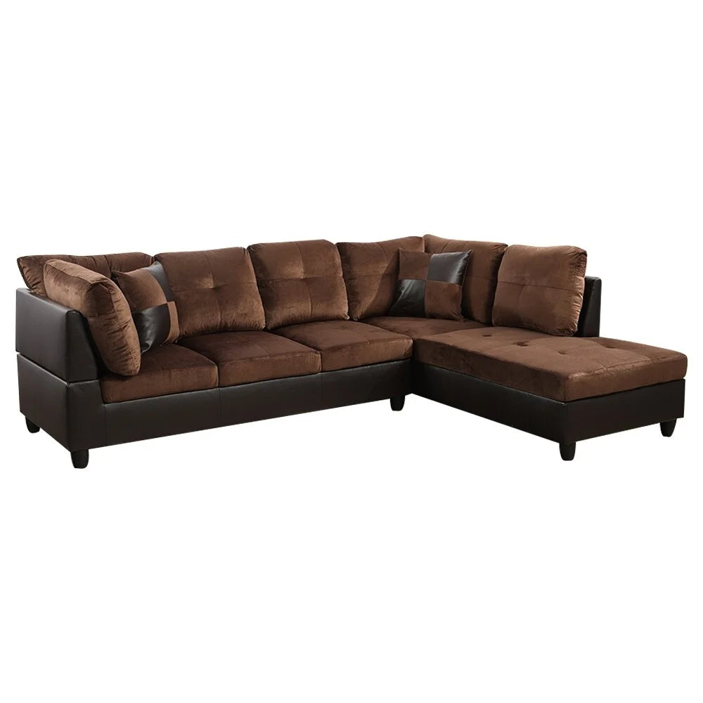 Brown Left Chaise Sectional N348615