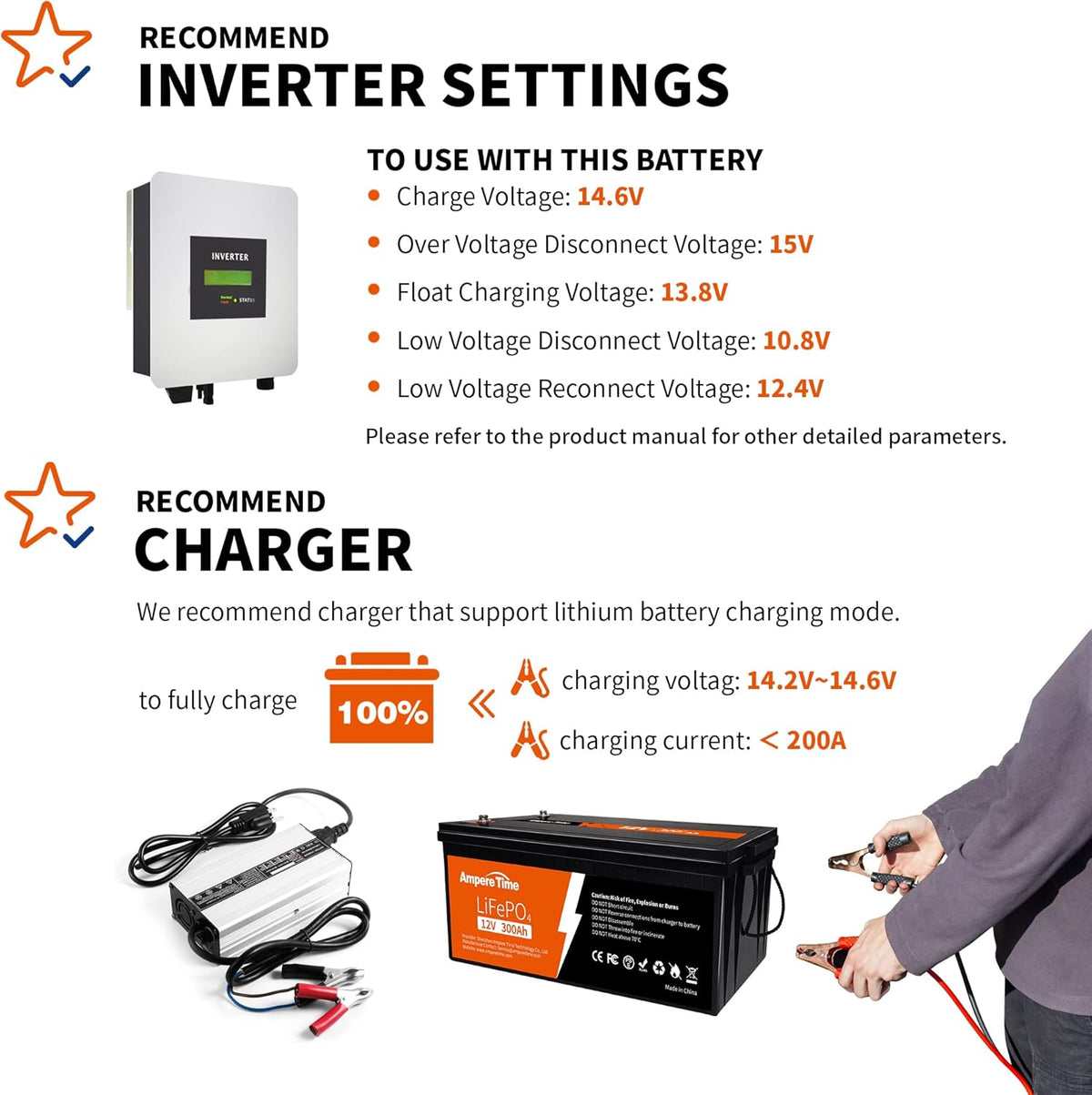 12V 300Ah Lithium LiFePO4 Battery with 200A BMS Y3873