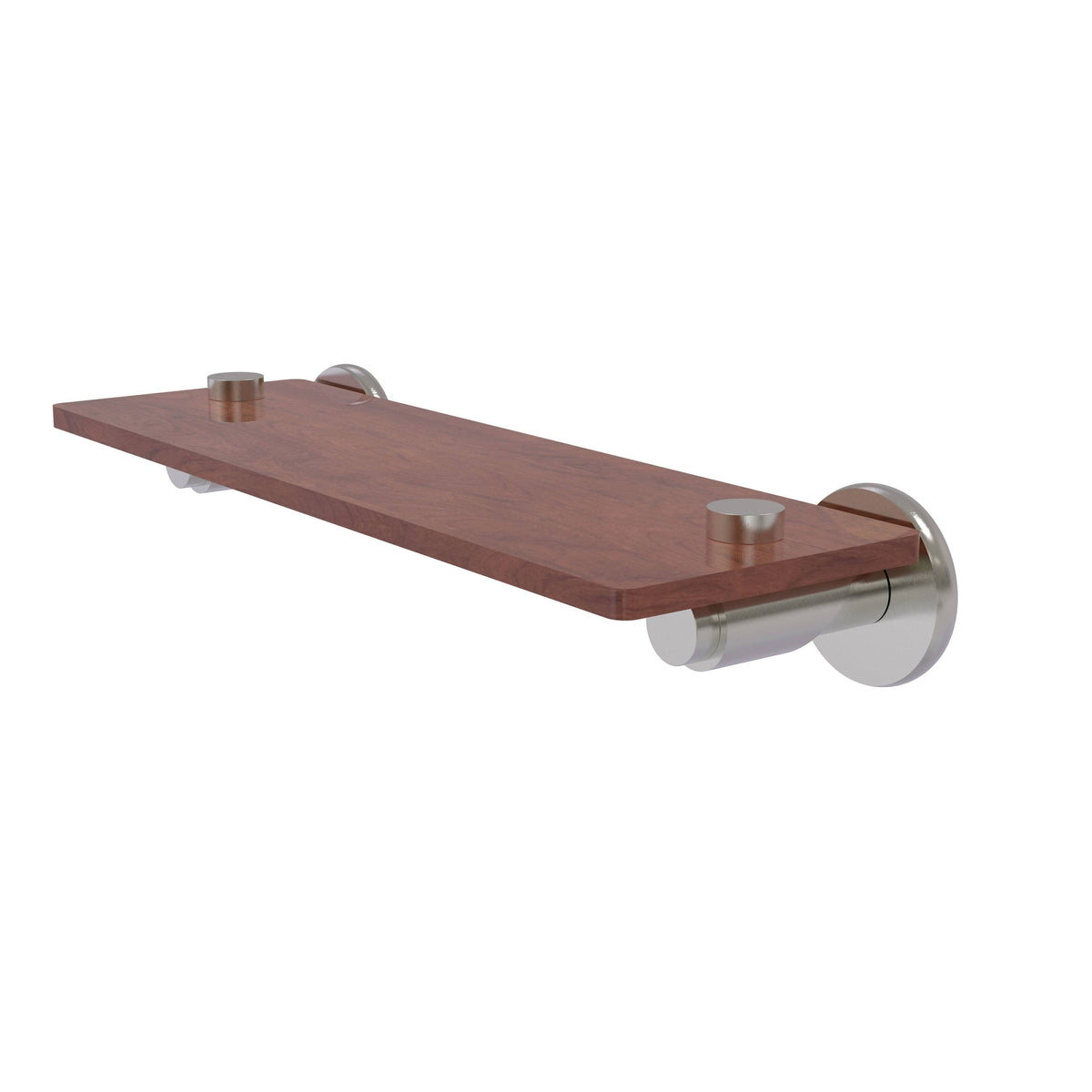 16 inch Solid IPE Ironwood Shelf Satin Nickel P701