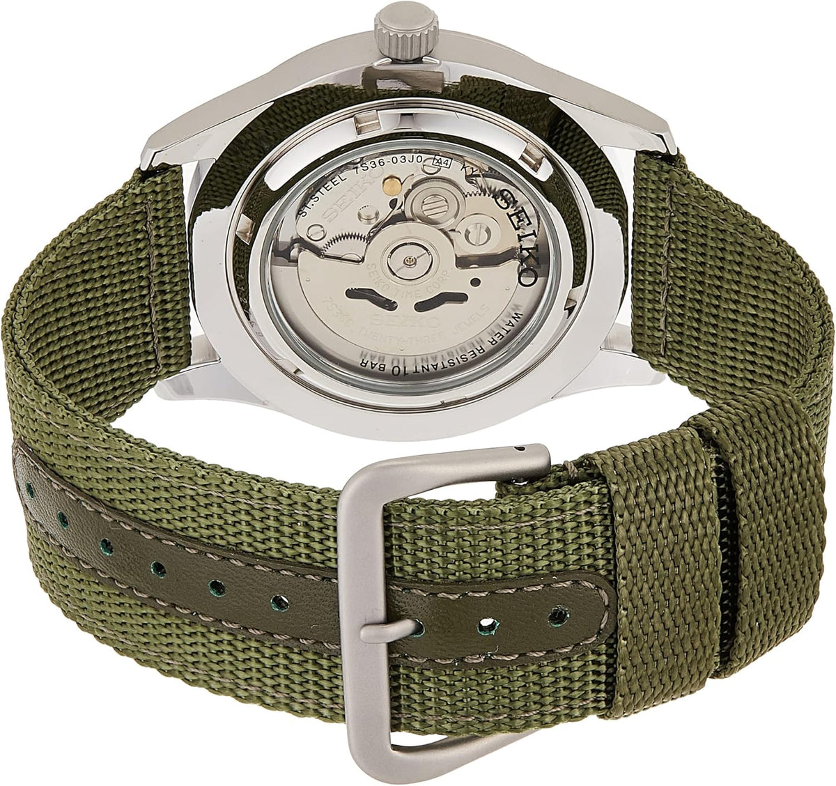 Green 42 mm Automatic Analogue Watch with Fabric Strap Q2353