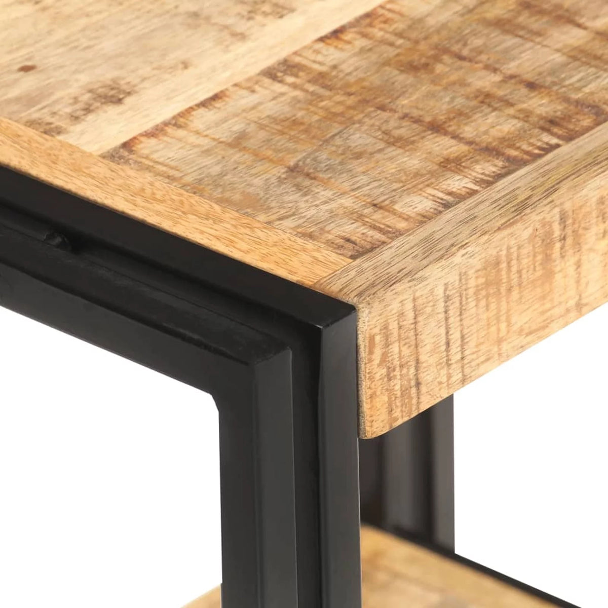 Side Table with Storage Shelf Mango Wood Q181939