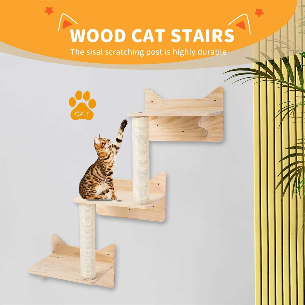 Cat Wall Shelves, Furniture Set, Shelves and Perches for Wall S609123