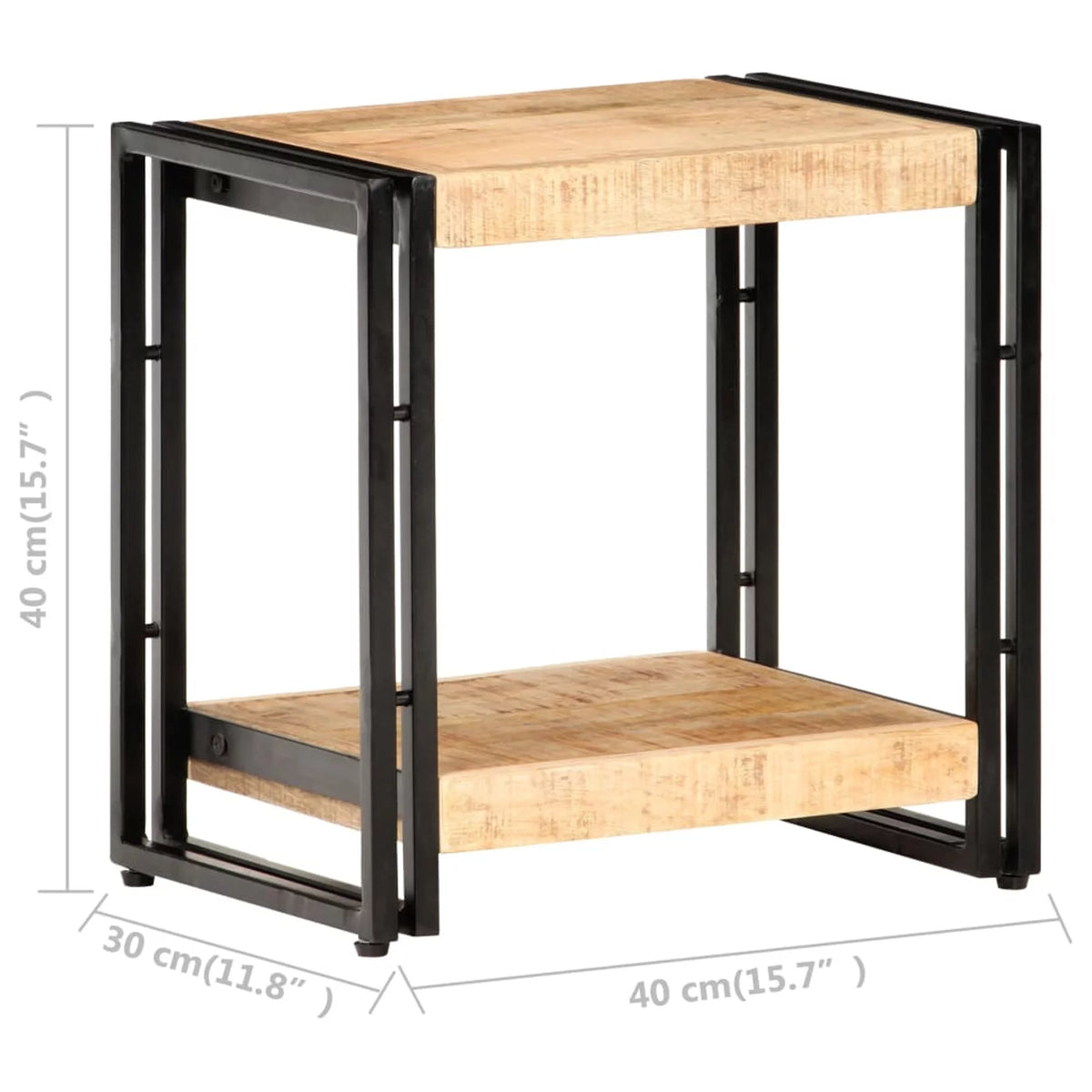 Side Table with Storage Shelf Mango Wood Q181939