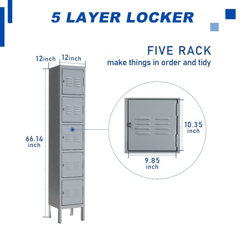 3-Tier Steel Locker 3 Doors Grey K868
