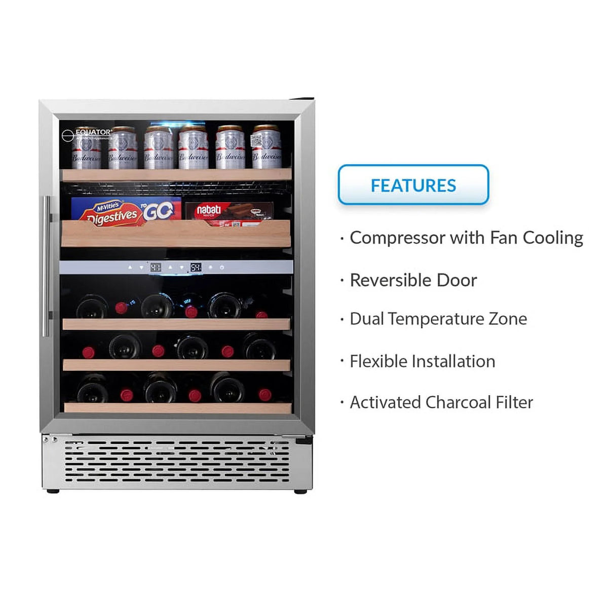 2-Zone Gourmet Center with Wine Bottle Storage A374416