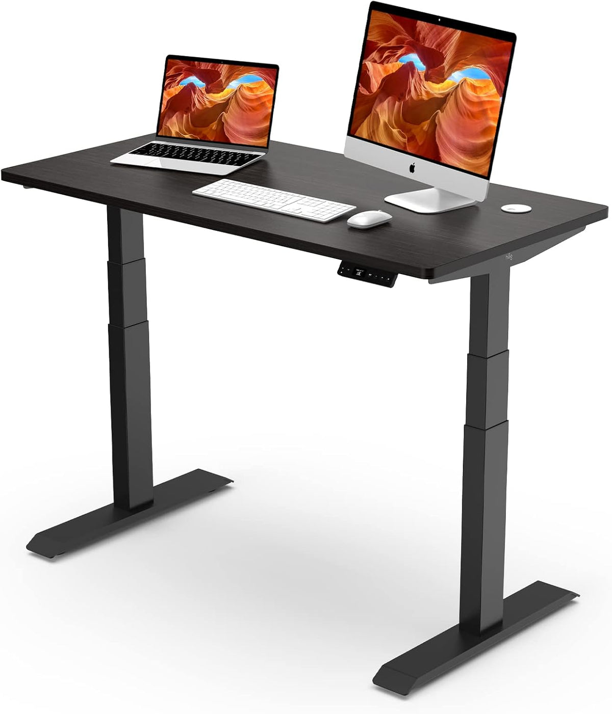 Dual Motor Electric Standing Desk, 48x24, 3-Stage Adjustable Height, White H76639