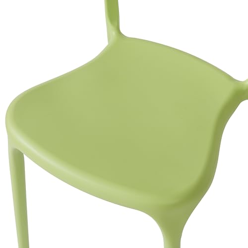 Stackable Plastic Dining Chair Set of 4 Charcoal Gray D5301