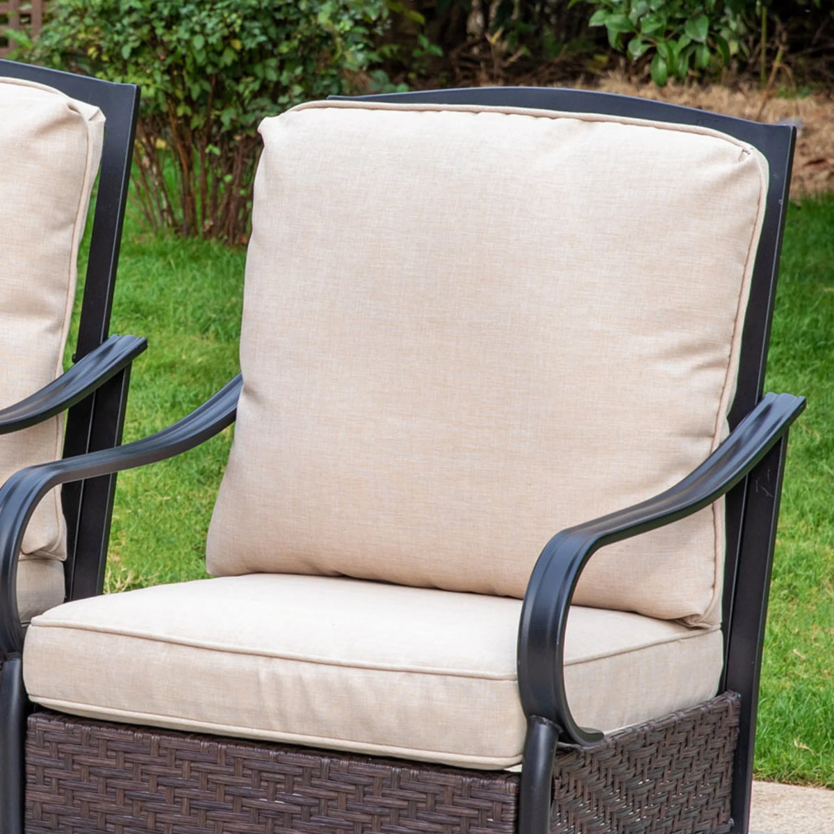 5-Piece Wicker Patio Conversation Set with Fire Pit Table G756204