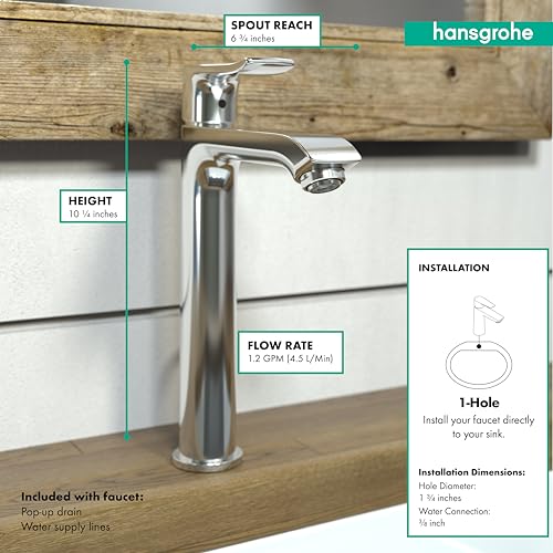 Brushed Nickel 1-Hole Bathroom Sink Faucet X606458