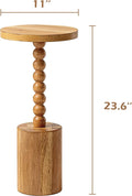 Round Rustic Wood Pedestal End Table X312