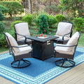 5-Piece Wicker Patio Conversation Set with Fire Pit Table G756204