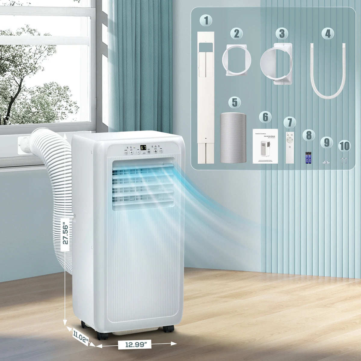 6000BTU Portable Air Conditioners 3-in-1 with Dehumidifier Fan E94113